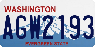 WA license plate AGW2193