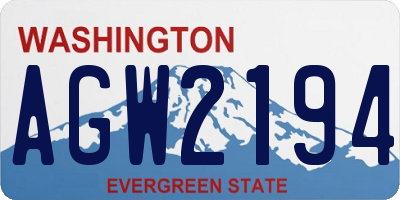 WA license plate AGW2194