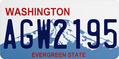WA license plate AGW2195