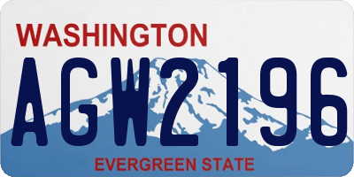 WA license plate AGW2196