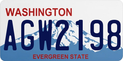 WA license plate AGW2198