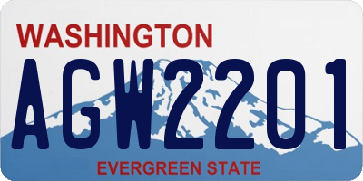 WA license plate AGW2201