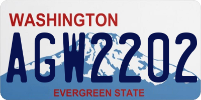 WA license plate AGW2202