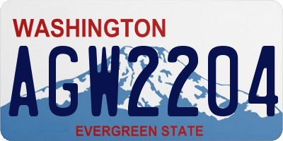 WA license plate AGW2204