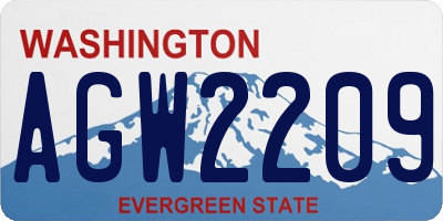 WA license plate AGW2209