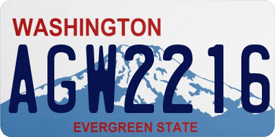 WA license plate AGW2216
