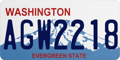 WA license plate AGW2218