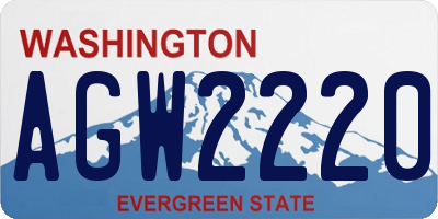 WA license plate AGW2220