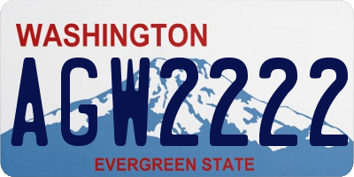 WA license plate AGW2222