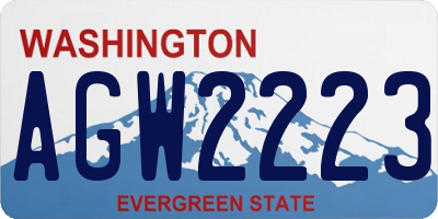WA license plate AGW2223