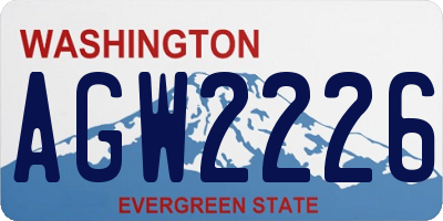 WA license plate AGW2226