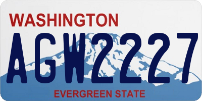 WA license plate AGW2227