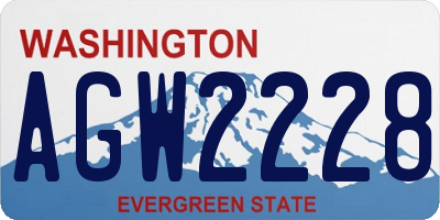 WA license plate AGW2228