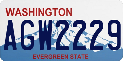 WA license plate AGW2229