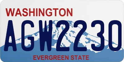WA license plate AGW2230