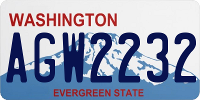 WA license plate AGW2232