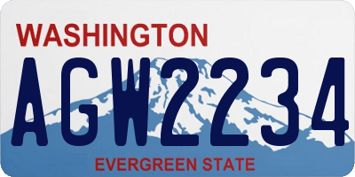 WA license plate AGW2234