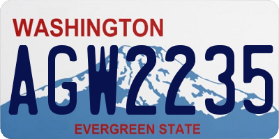 WA license plate AGW2235