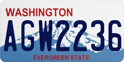 WA license plate AGW2236