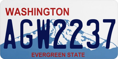 WA license plate AGW2237