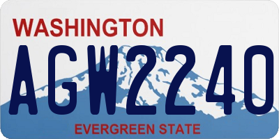 WA license plate AGW2240