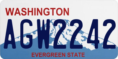 WA license plate AGW2242
