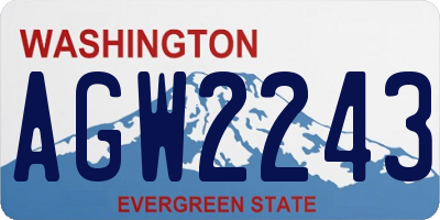 WA license plate AGW2243