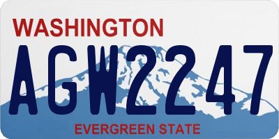 WA license plate AGW2247