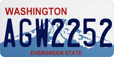 WA license plate AGW2252