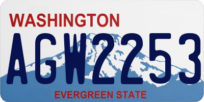 WA license plate AGW2253