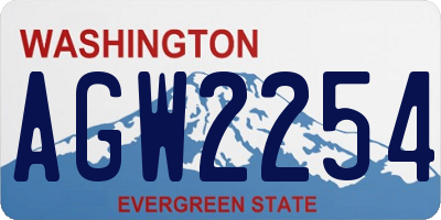 WA license plate AGW2254