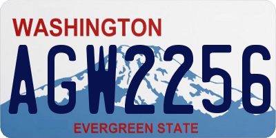 WA license plate AGW2256