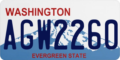 WA license plate AGW2260