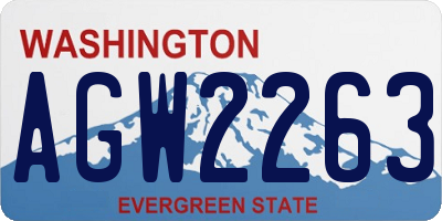 WA license plate AGW2263