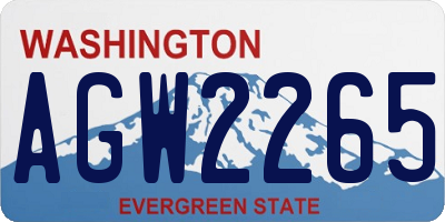 WA license plate AGW2265
