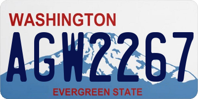 WA license plate AGW2267
