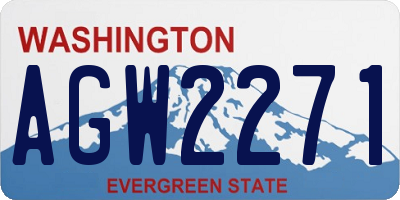 WA license plate AGW2271
