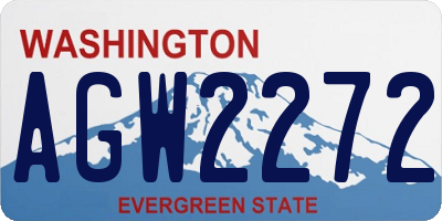 WA license plate AGW2272