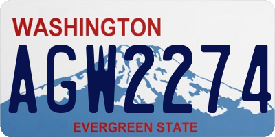 WA license plate AGW2274