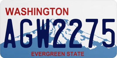 WA license plate AGW2275