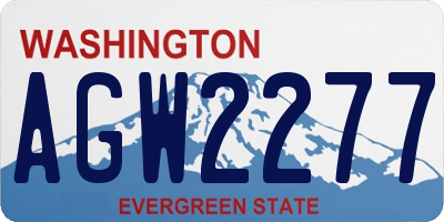 WA license plate AGW2277