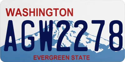 WA license plate AGW2278