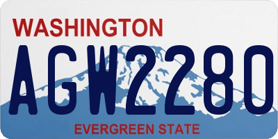 WA license plate AGW2280