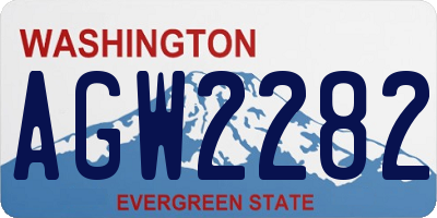 WA license plate AGW2282