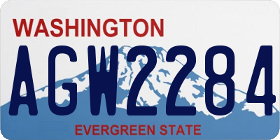 WA license plate AGW2284