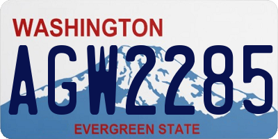 WA license plate AGW2285