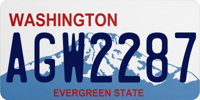 WA license plate AGW2287