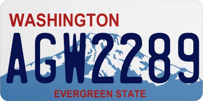 WA license plate AGW2289