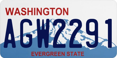 WA license plate AGW2291