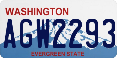 WA license plate AGW2293